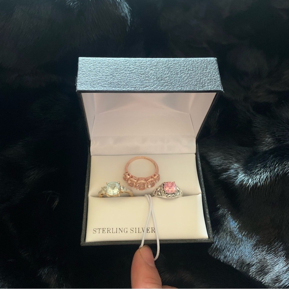 3-Pc cubic zirconia multi stone rings Sz 7-8
